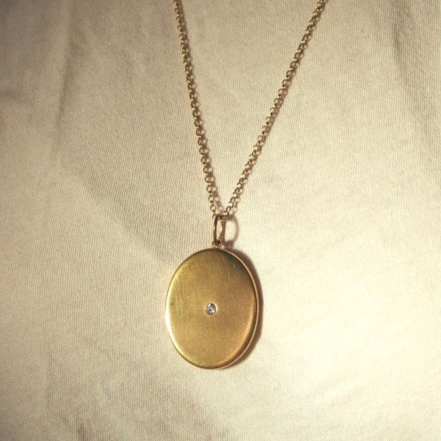 Estate Sarah Hendler Necklaces | 1910 14K Gold Diamond Locket