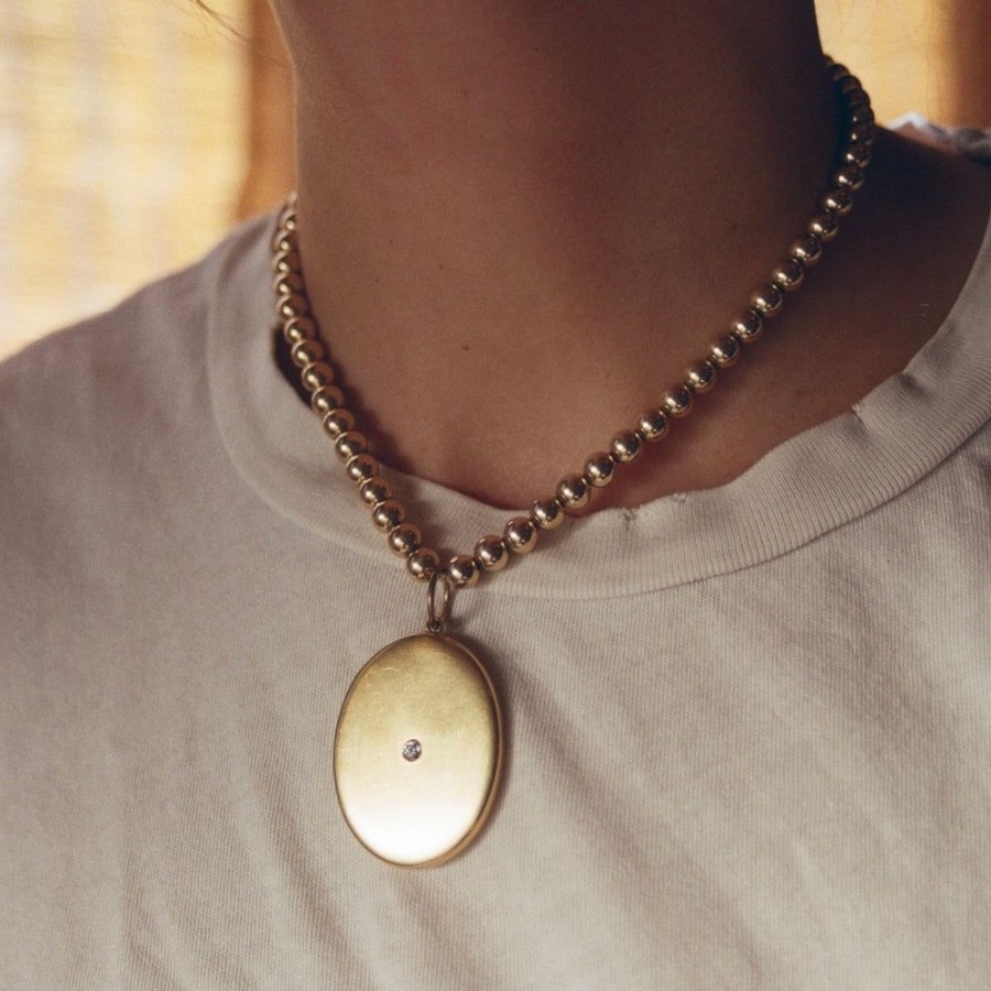 Estate Sarah Hendler Necklaces | 1910 14K Gold Diamond Locket