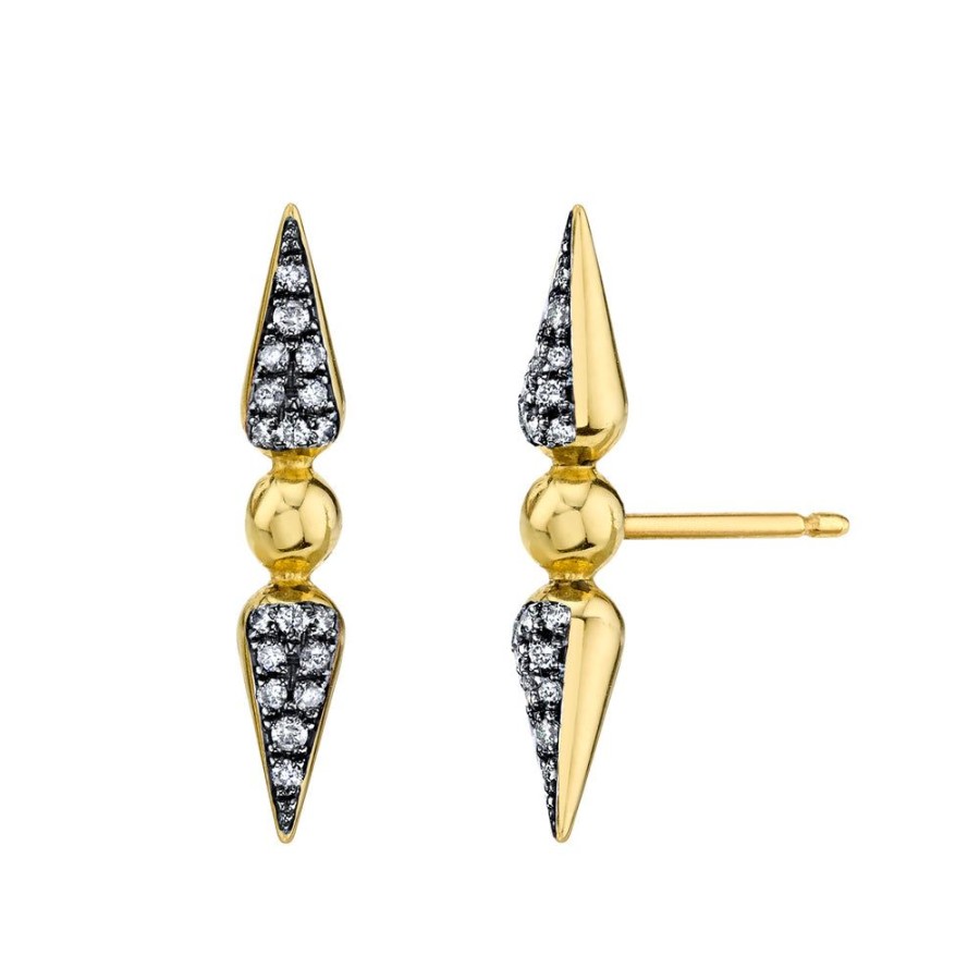 Fine Sarah Hendler Signature | Shirley Pave Spear Studs - Diamond