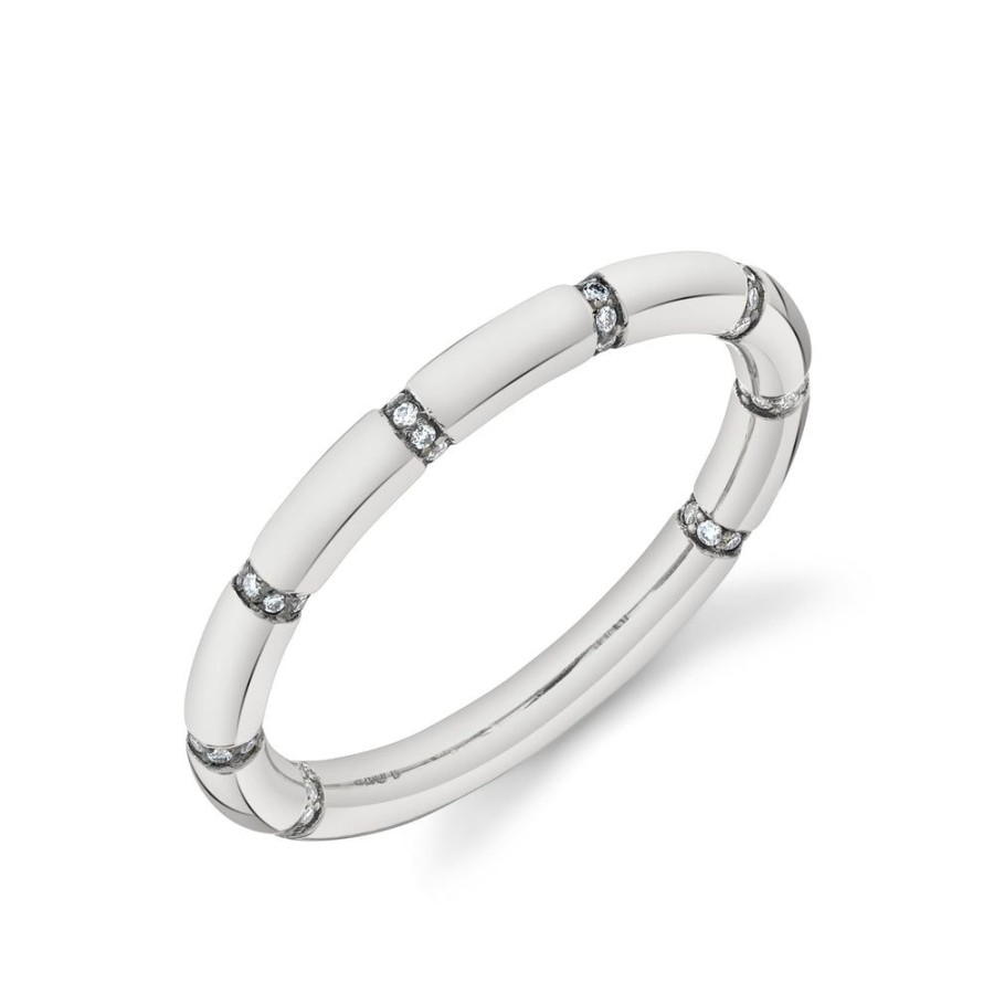 Fine Sarah Hendler Statement | Pave Stripe Band Ring - Diamond