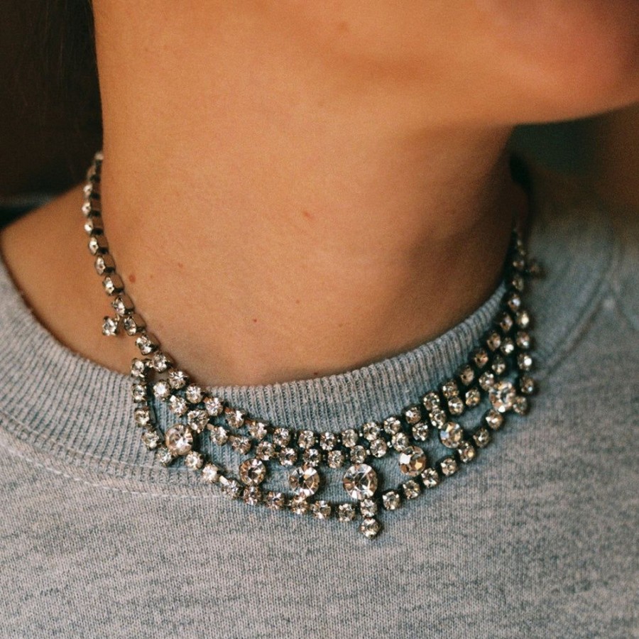 Estate Sarah Hendler Necklaces | Bib Collar Rhinestone Choker