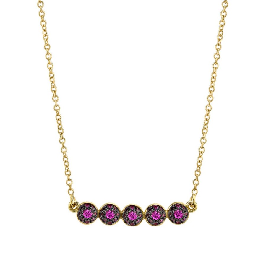 Fine Sarah Hendler Pendants | 5 Point Pave Ball Necklace