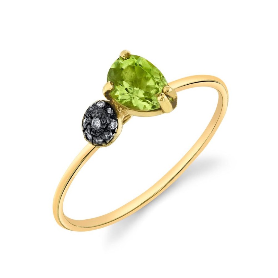 Fine Sarah Hendler Stackers | Mini Pear And Pave Ball Stacking Ring