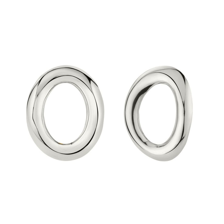 Estate Sarah Hendler Earrings | Open Circle Earrings Sterling Silver