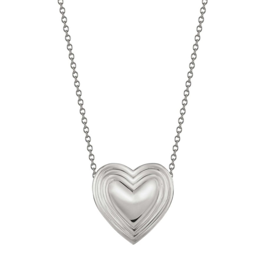 Estate Sarah Hendler Necklaces | Single Grooved Heart Necklace