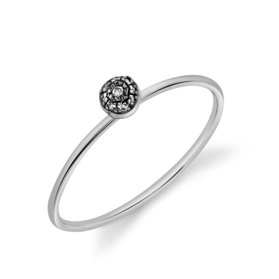 Fine Sarah Hendler Stackers | Pave Ball Stacking Ring - Diamond