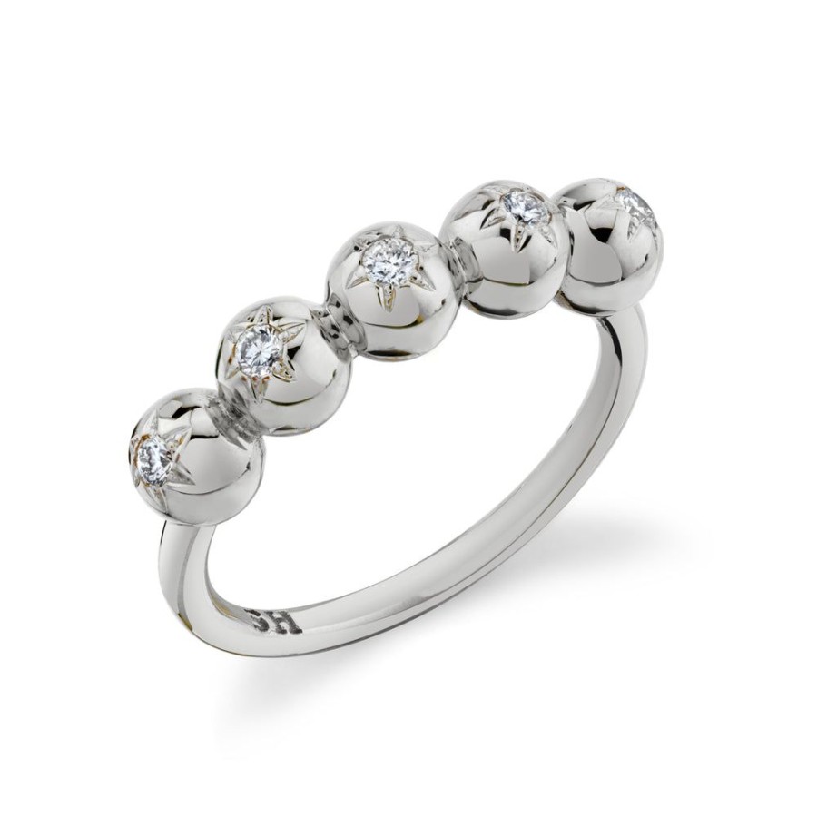 Fine Sarah Hendler Statement | Starburst 5 Point Ball Ring - Diamond