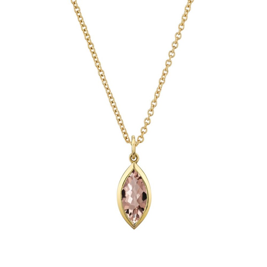 Bridal Sarah Hendler Pendants | Bezel Set Marquise Gemstone Necklace