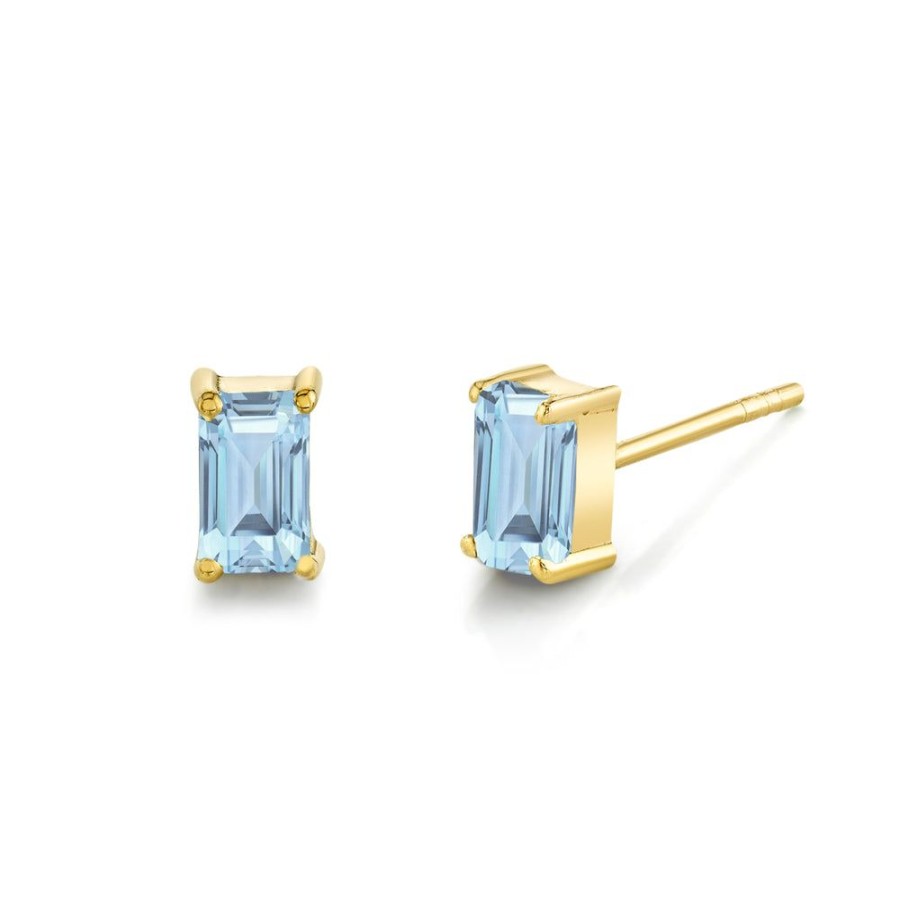 Fine Sarah Hendler Signature | Emerald Cut Gemstone Studs