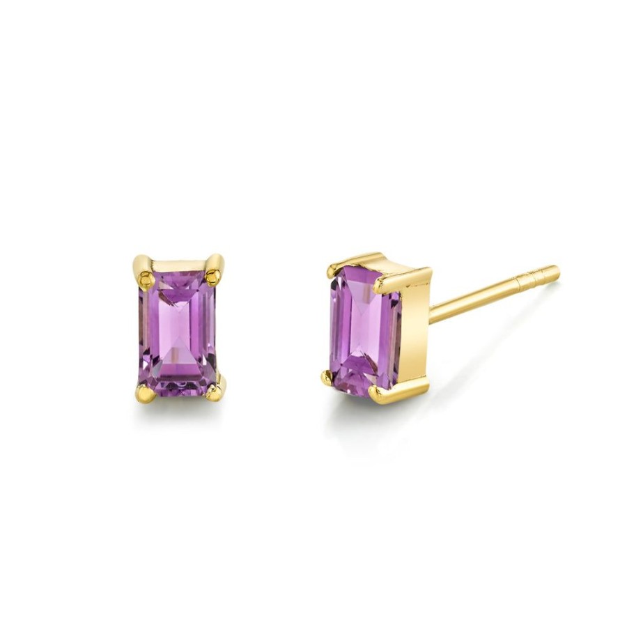 Fine Sarah Hendler Signature | Emerald Cut Gemstone Studs