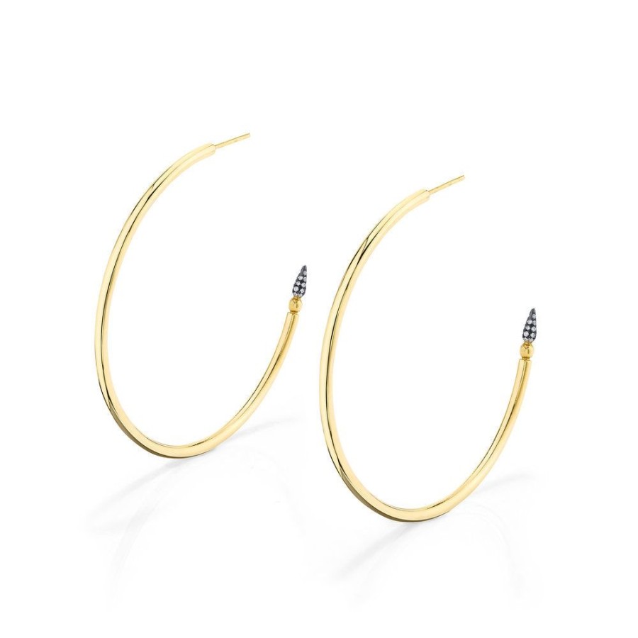 Fine Sarah Hendler Hoops | Shirley Pave Spear Hoops - Diamond