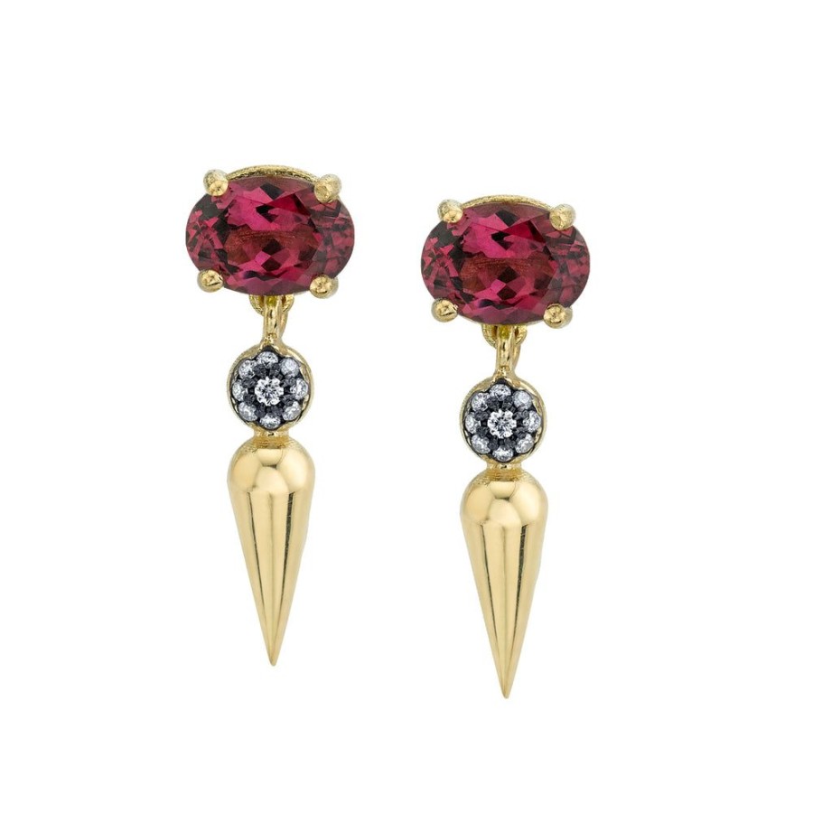 Fine Sarah Hendler Signature | Pave Center Spear Dangle Studs