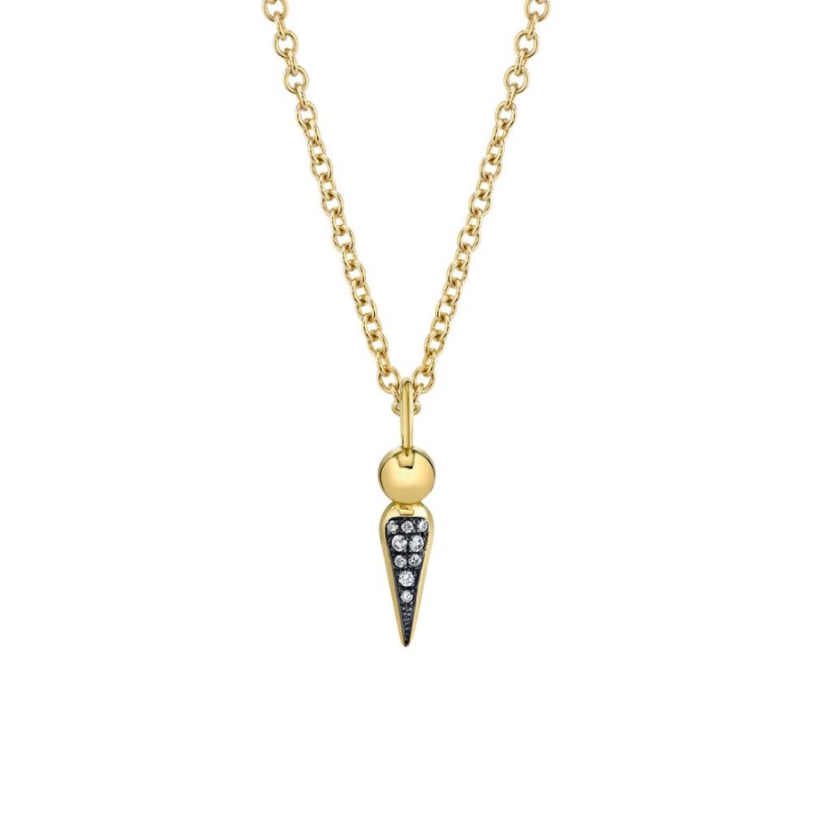 Fine Sarah Hendler Pendants | Pave Spear Tip Pendant Necklace - Diamond