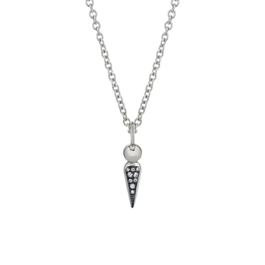 Fine Sarah Hendler Pendants | Pave Spear Tip Pendant Necklace - Diamond