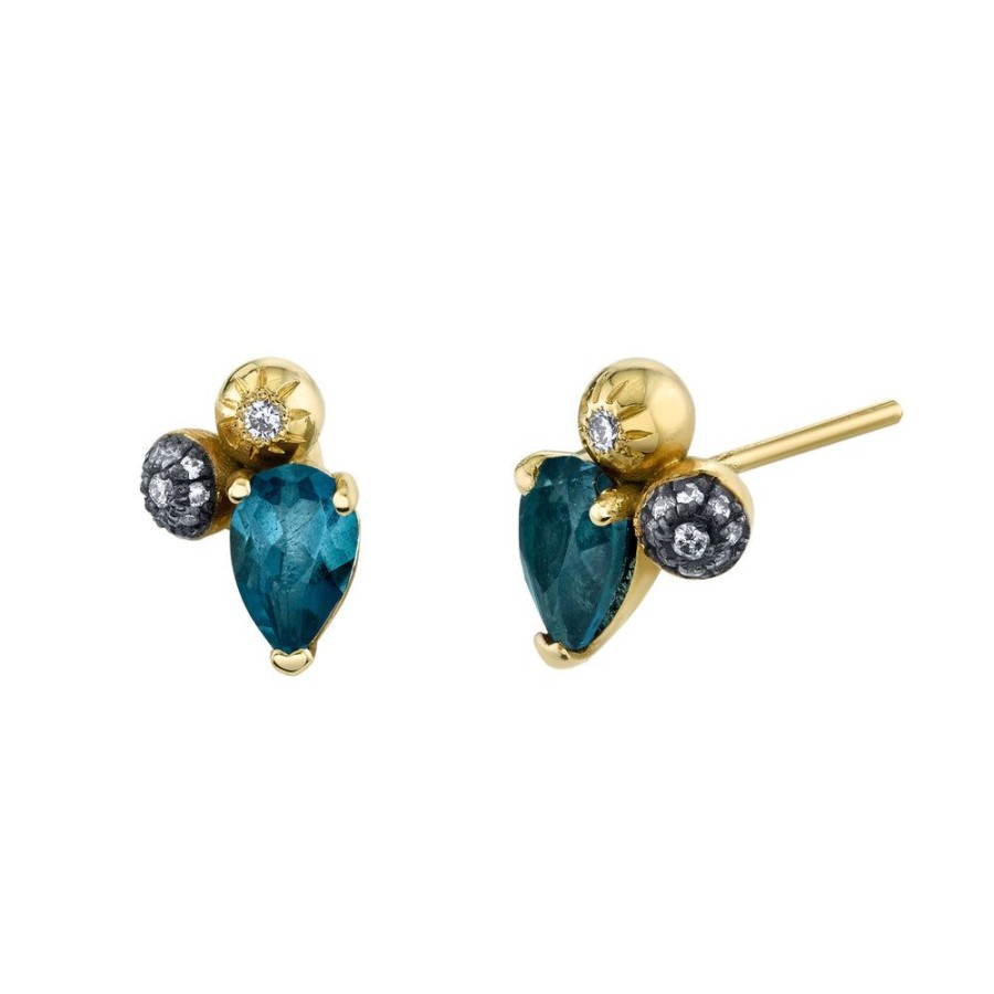 Fine Sarah Hendler Signature | Pear Gemstone Mash Up Studs