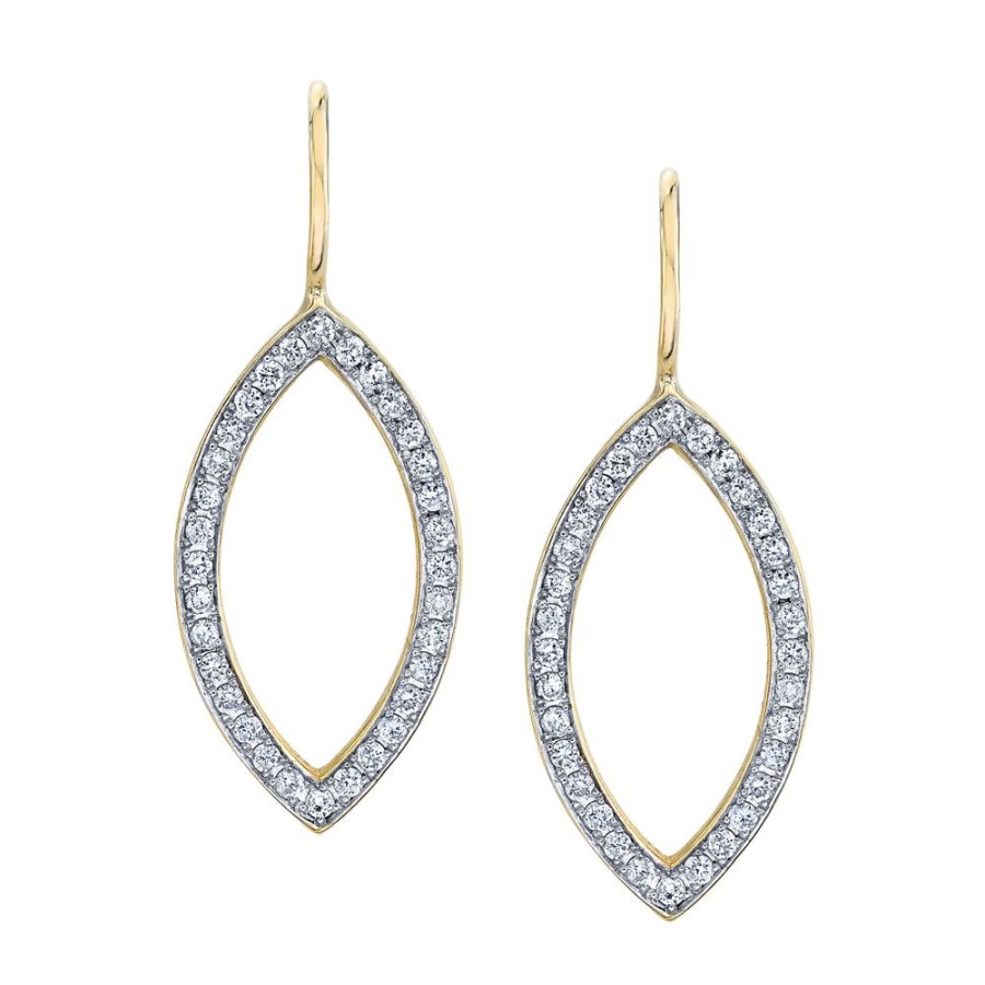 Bridal Sarah Hendler Statement | Pave Open Marquise Earrings - Diamond