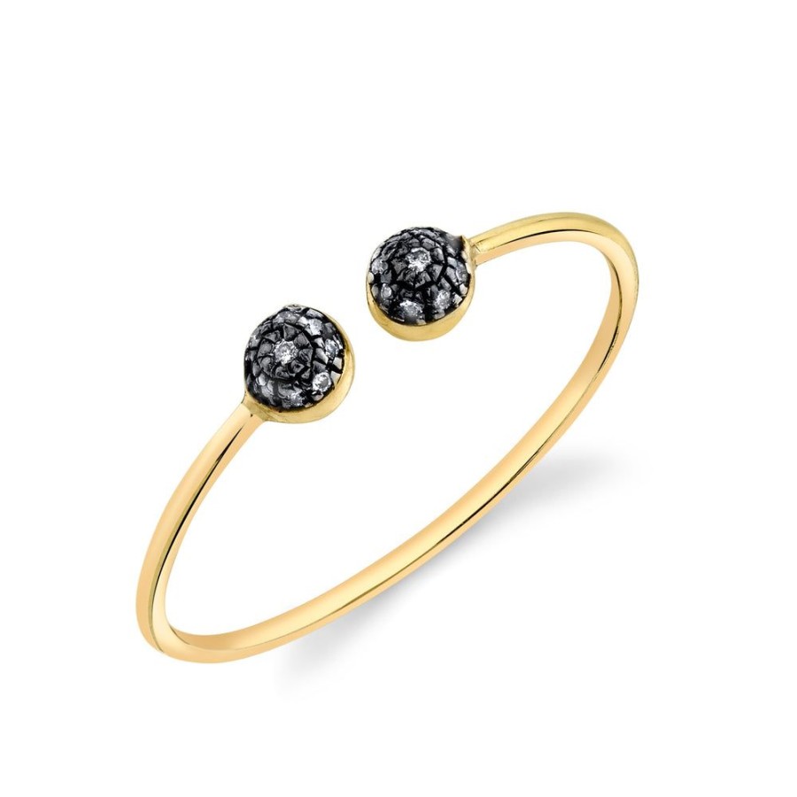 Fine Sarah Hendler Stackers | Double Pave Ball Open Top Stacking Ring - Diamond