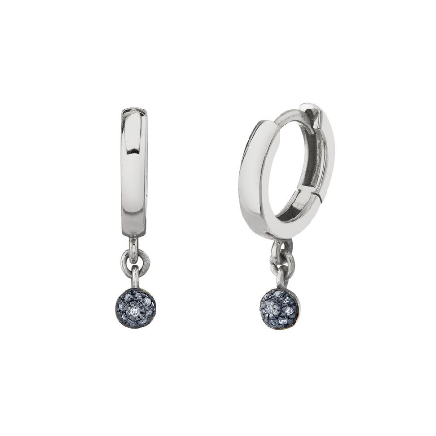 Fine Sarah Hendler Hoops | Mini Pave Ball Huggie Hoops - Diamond