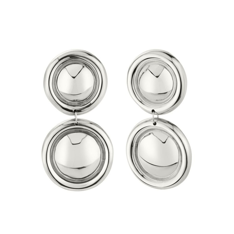 Estate Sarah Hendler Earrings | Circle Drop Statement Earrings Sterling Silver