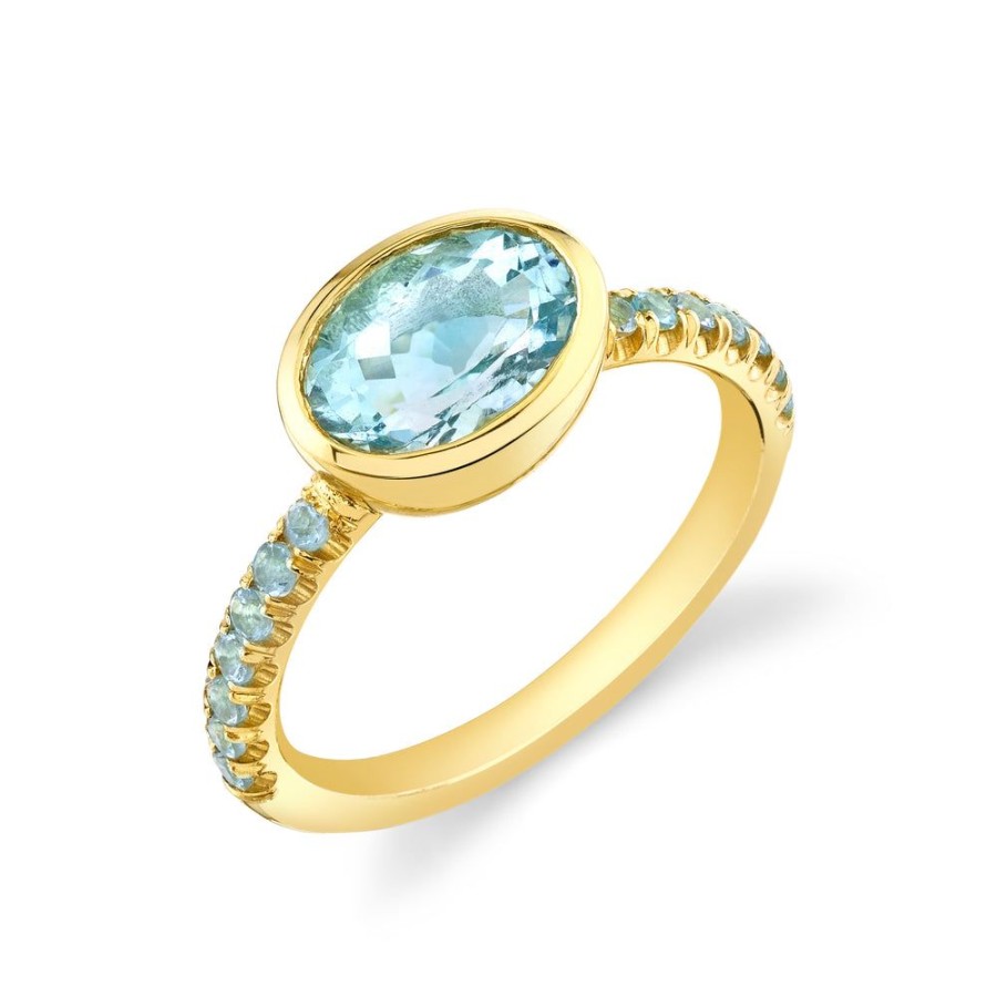 Fine Sarah Hendler Statement | Pave Shirley Bezel Set Oval Cut Ring