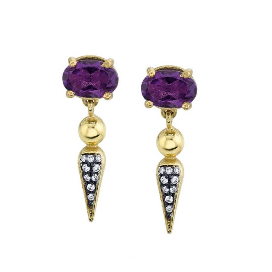 Fine Sarah Hendler Signature | Pave Spear Tip Dangle Studs