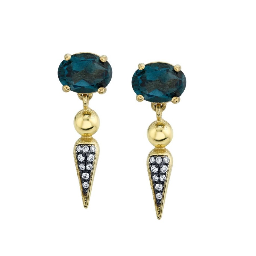 Fine Sarah Hendler Signature | Pave Spear Tip Dangle Studs