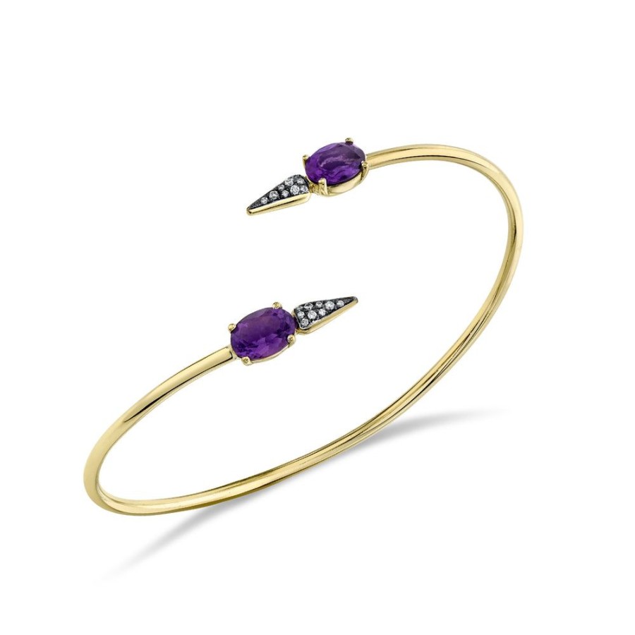 Fine Sarah Hendler Bangles | Pave Spear Twist Bangle - Diamond