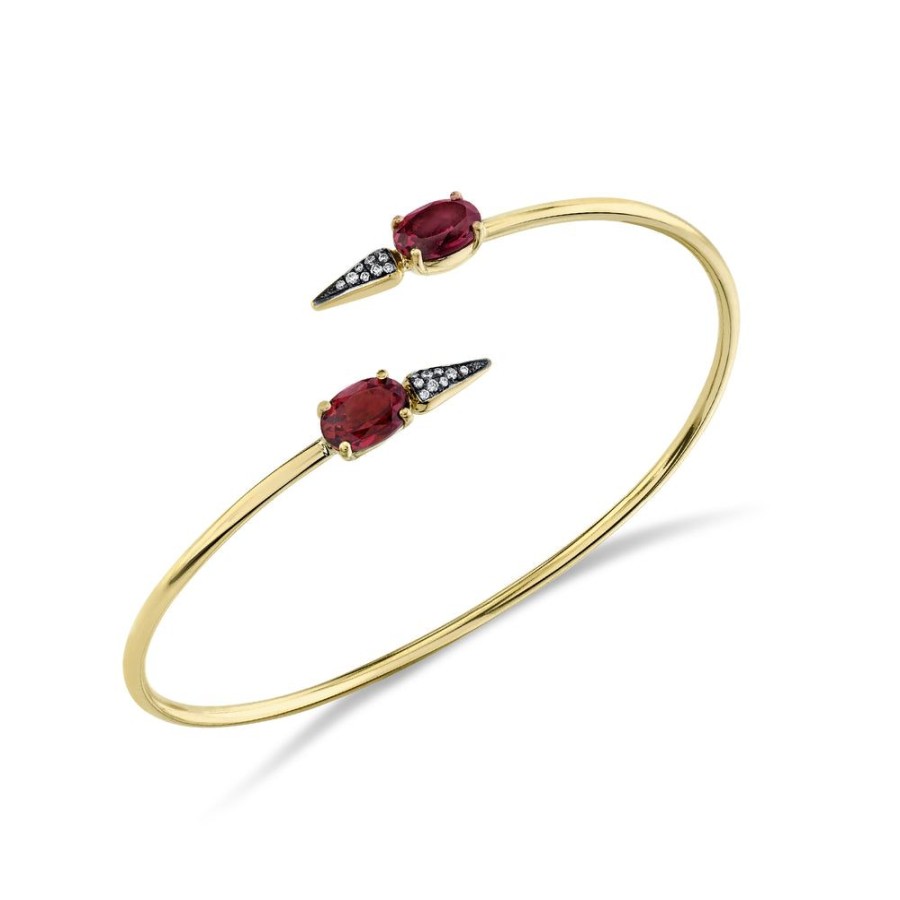 Fine Sarah Hendler Bangles | Pave Spear Twist Bangle - Diamond