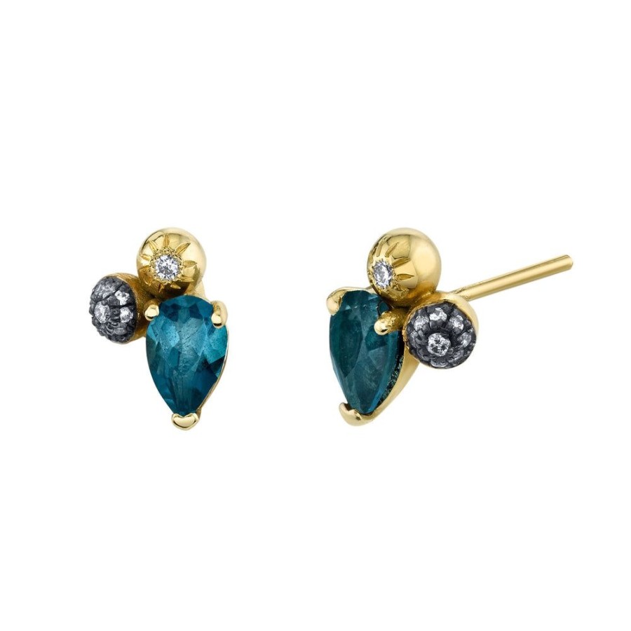 Bridal Sarah Hendler Studs & Hoops | Pear Gemstone Mash Up Studs