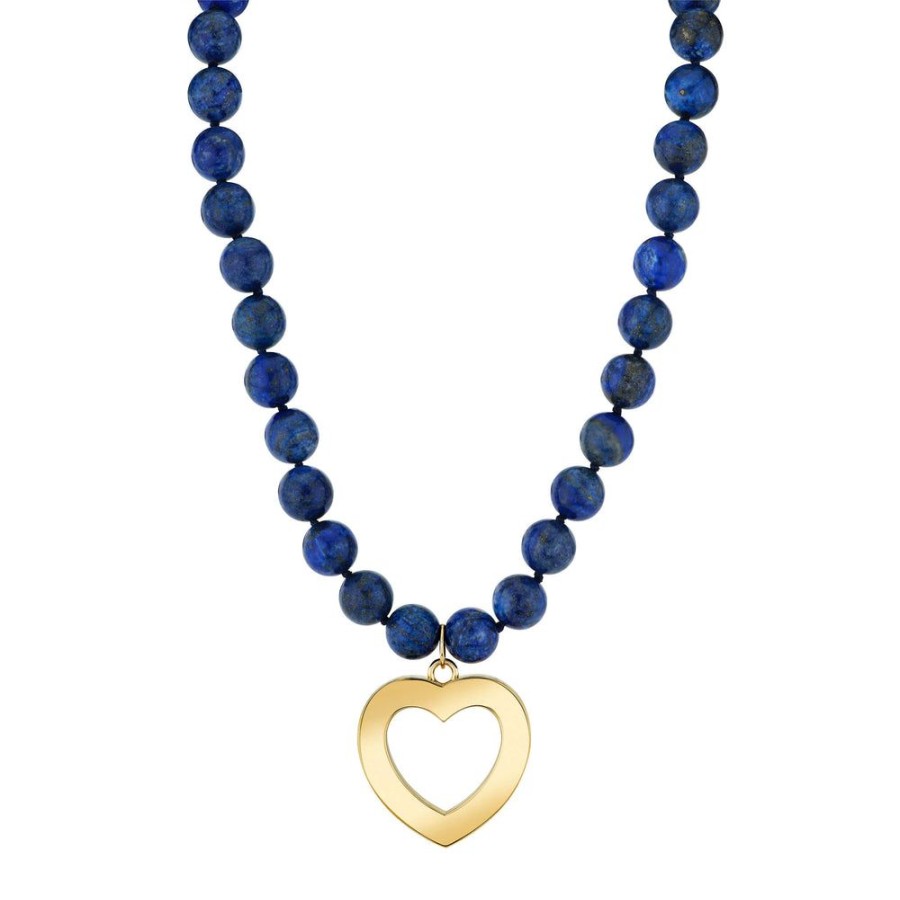 Estate Sarah Hendler Necklaces | Large Open Heart Beaded Necklace