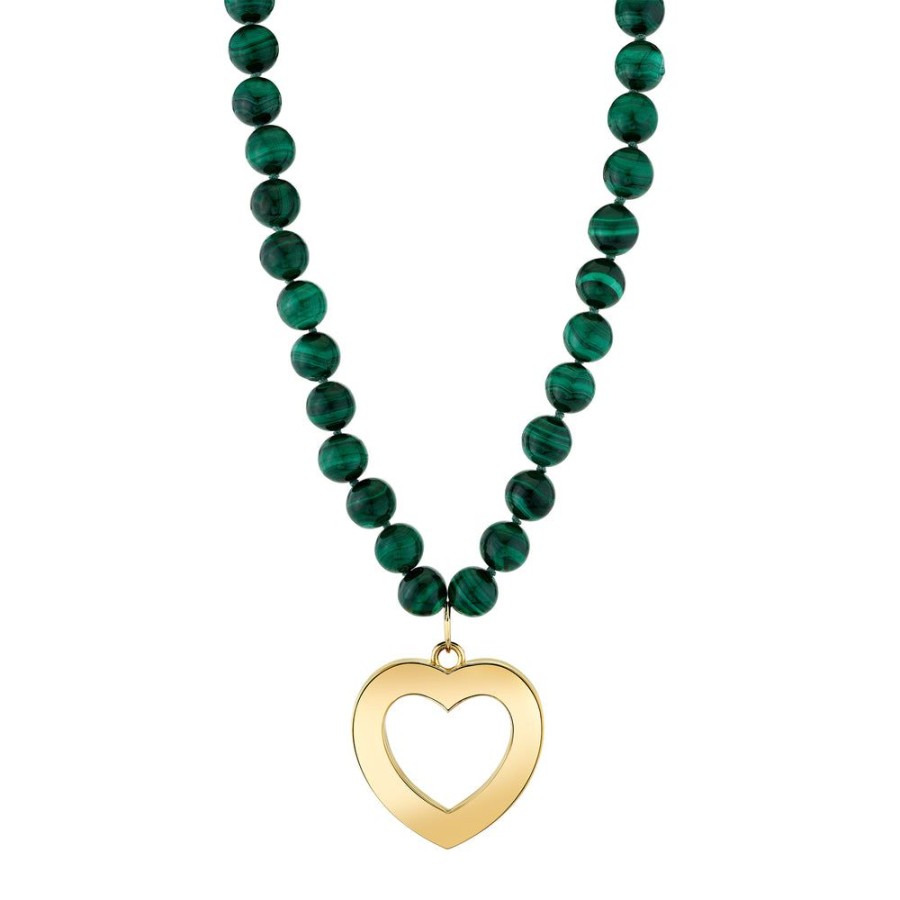 Estate Sarah Hendler Necklaces | Large Open Heart Beaded Necklace