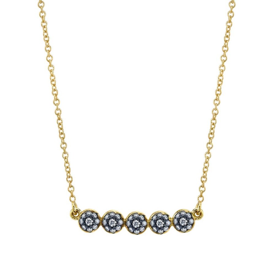 Bridal Sarah Hendler Pendants | 5 Point Pave Ball Necklace - Diamond