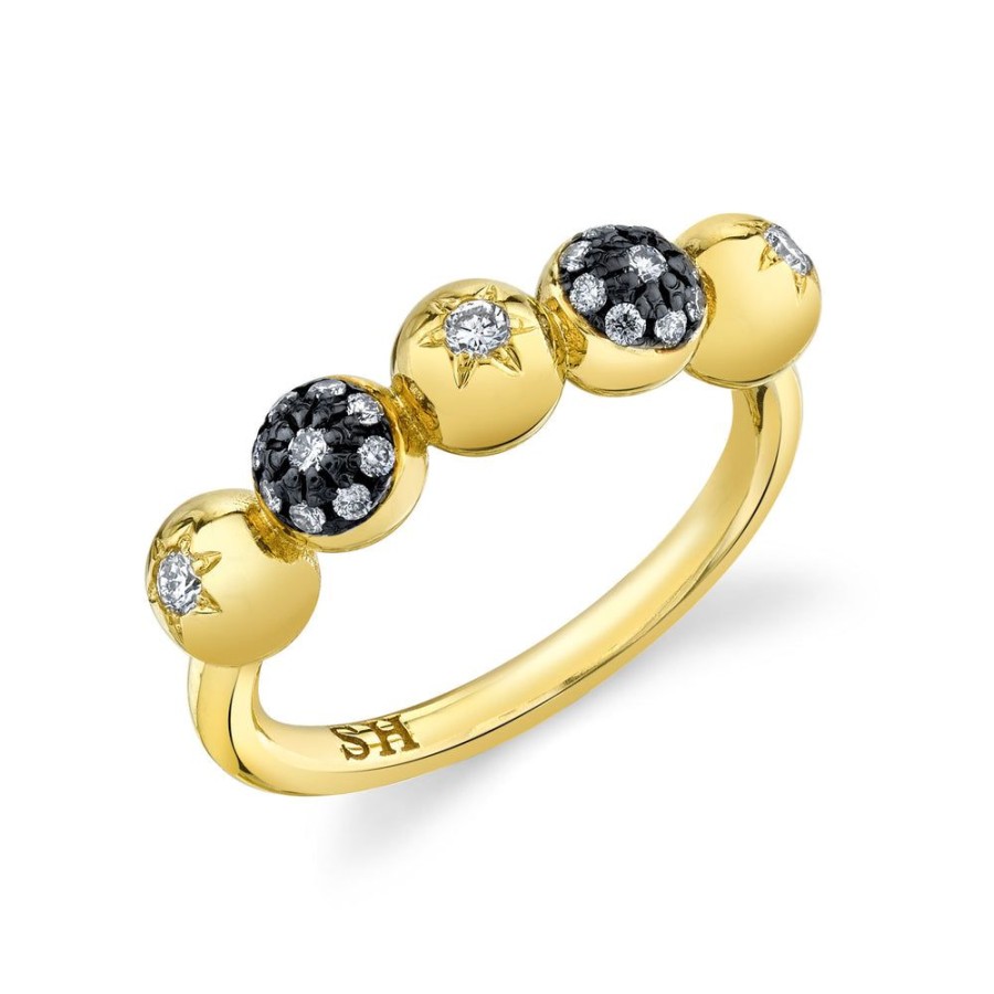 Fine Sarah Hendler Statement | 5 Point Ball Ring - Diamond