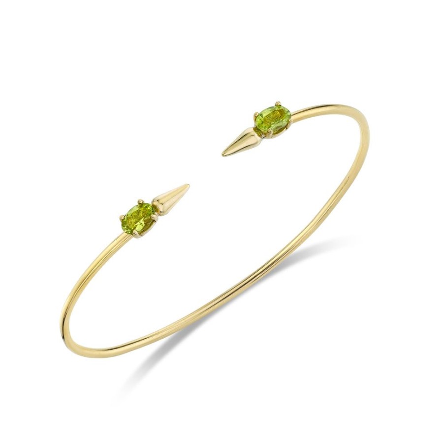 Fine Sarah Hendler Bangles | Spear Bangle With Gemstones - Peridot