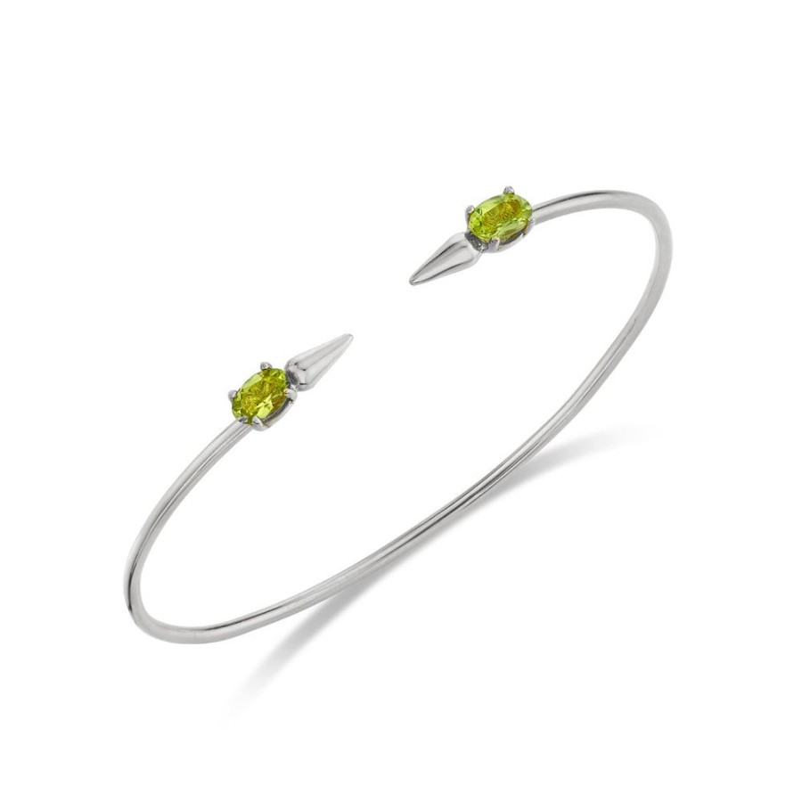 Fine Sarah Hendler Bangles | Spear Bangle With Gemstones - Peridot