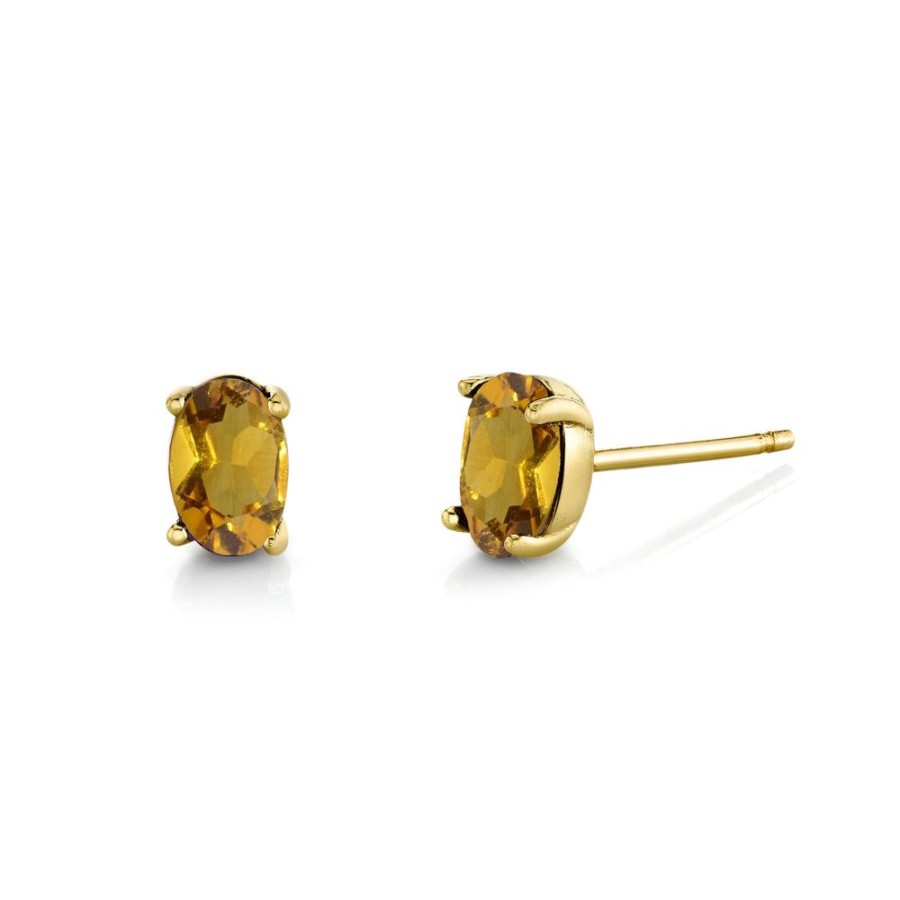 Fine Sarah Hendler Signature | Oval Gemstone Studs