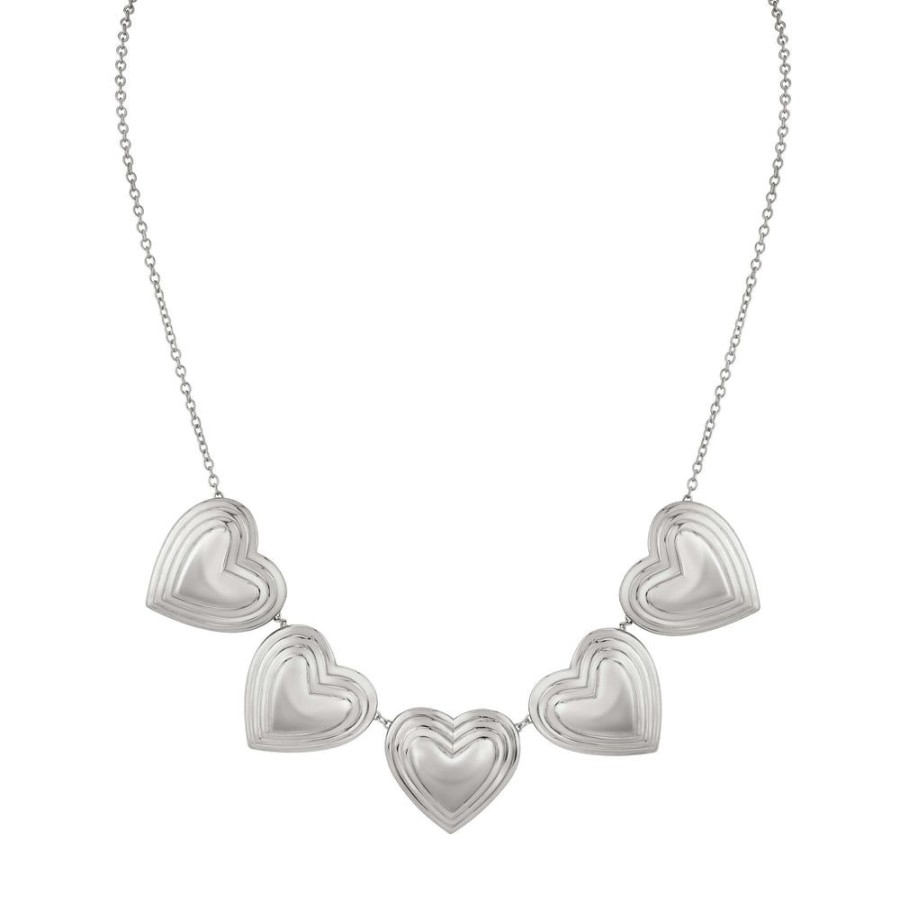 Estate Sarah Hendler Necklaces | 5 Point Grooved Heart Necklace