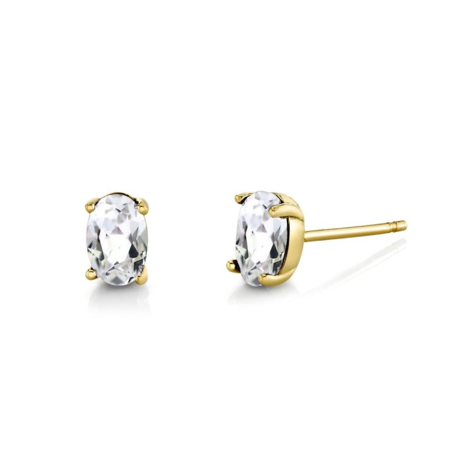 Bridal Sarah Hendler Studs & Hoops | Oval Gemstone Studs