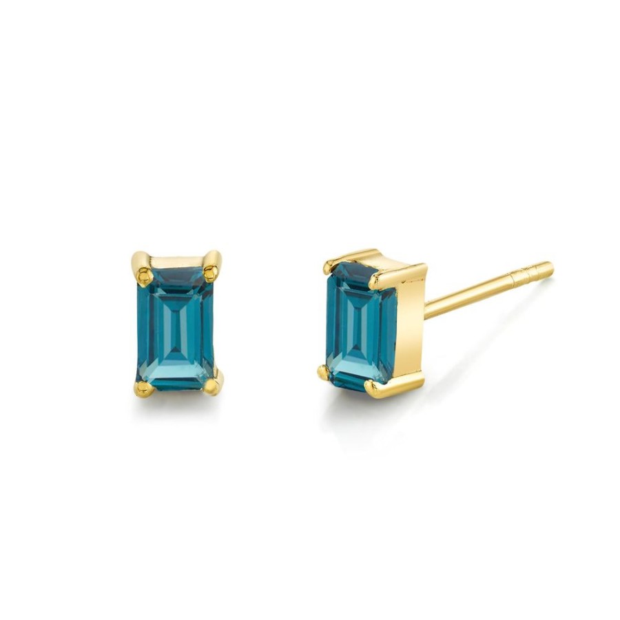 Bridal Sarah Hendler Studs & Hoops | Emerald Cut Gemstone Studs