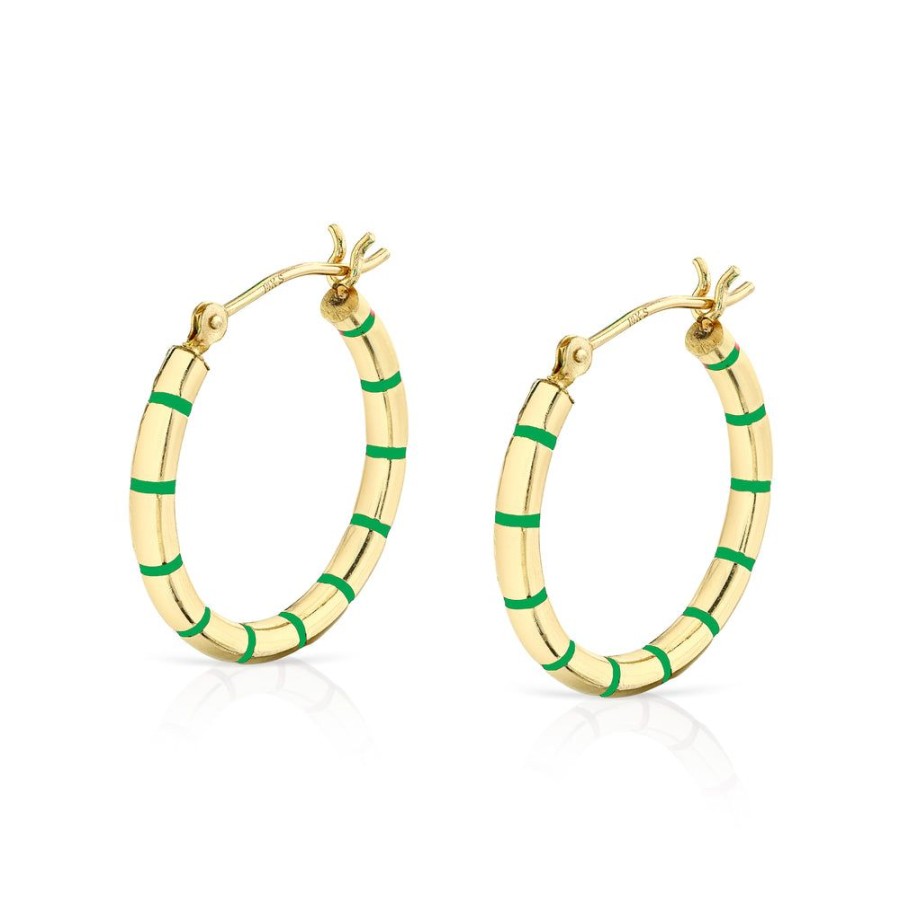 Fine Sarah Hendler Hoops | Enamel Striped Hoops