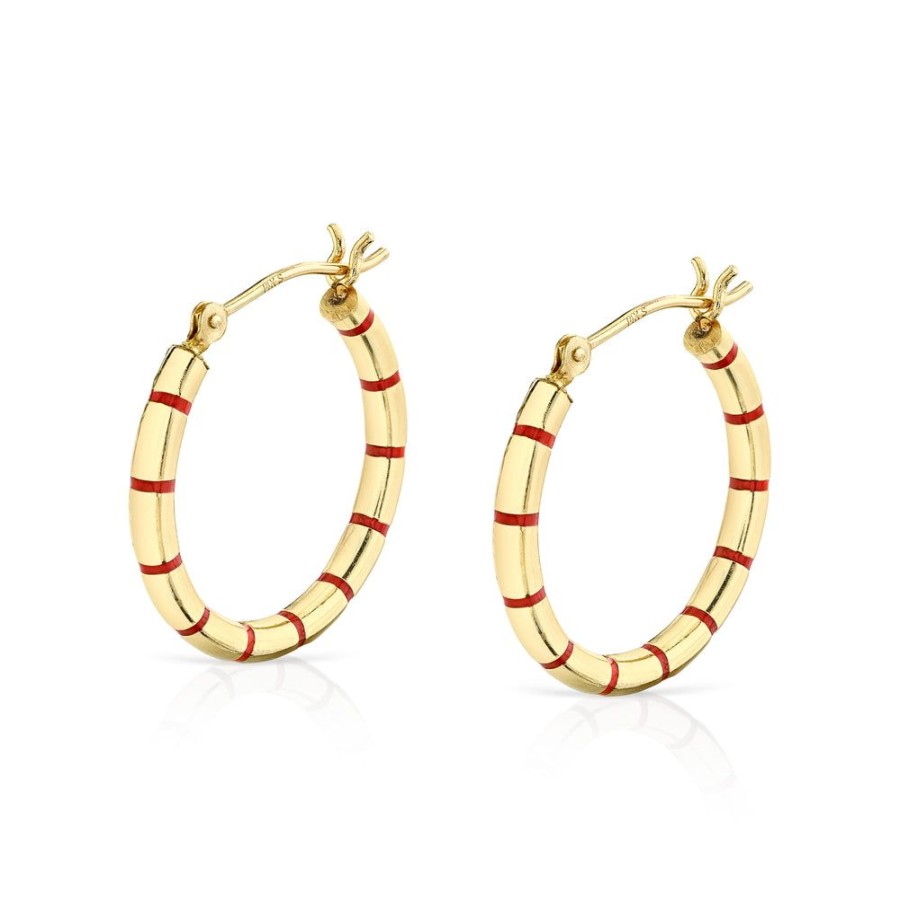 Fine Sarah Hendler Hoops | Enamel Striped Hoops