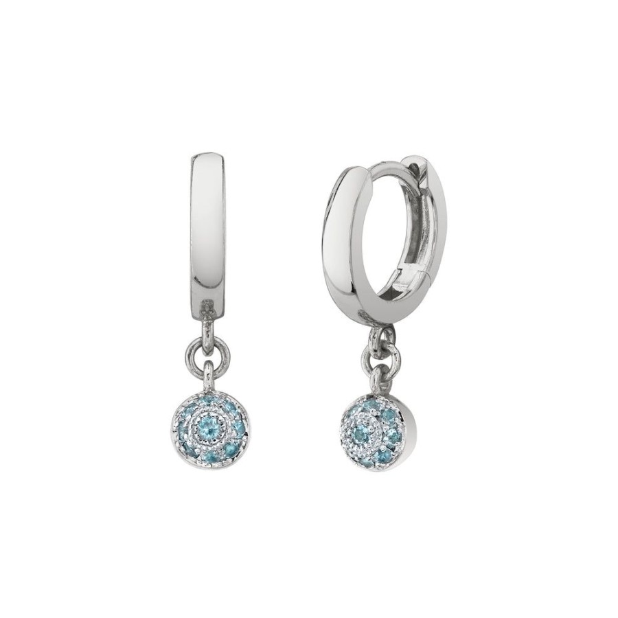 Bridal Sarah Hendler Studs & Hoops | Large Pave Ball Huggie Hoops - Aquamarine