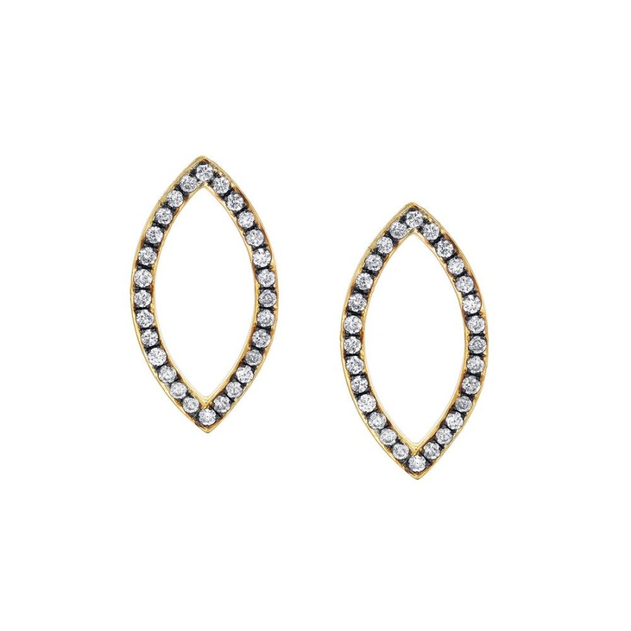 Fine Sarah Hendler Signature | Pave Open Marquise Studs - Diamond