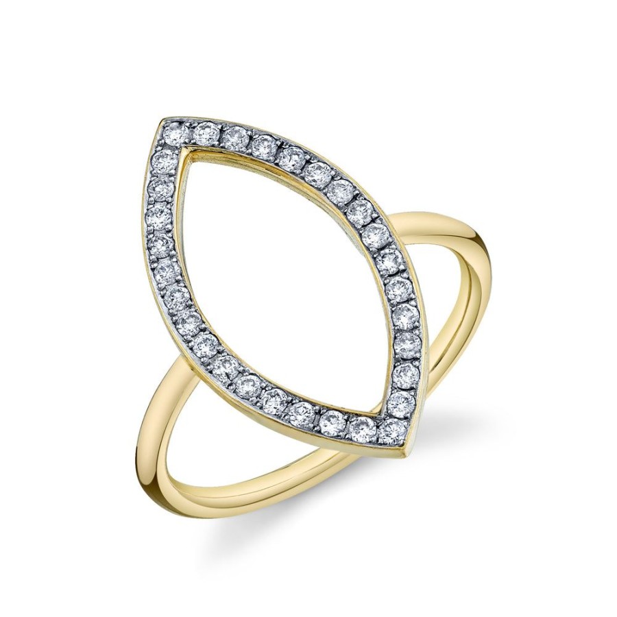 Fine Sarah Hendler Statement | Pave Diamond Open Marquise Ring