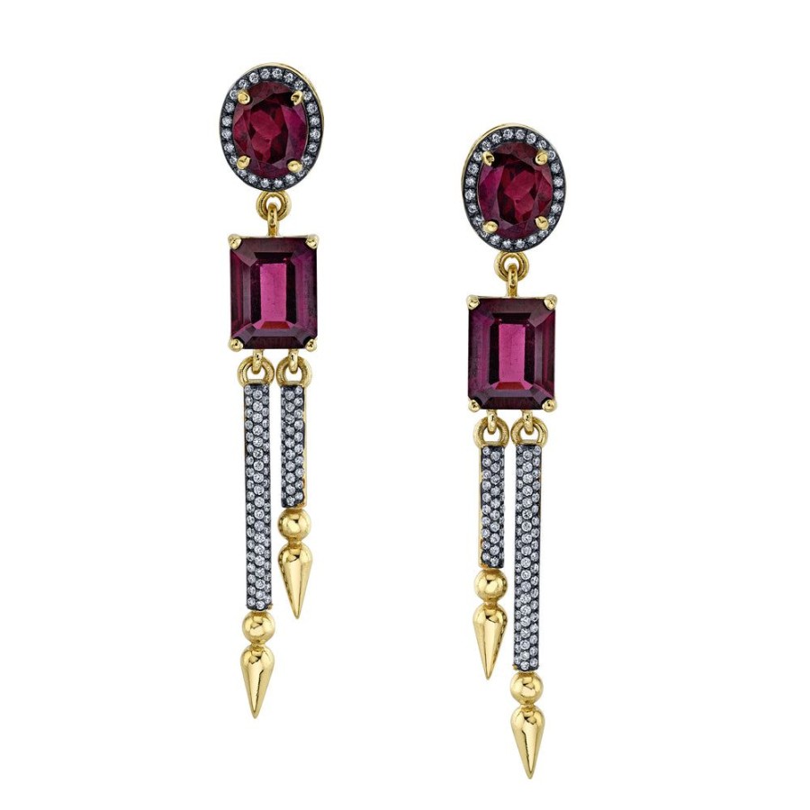 Fine Sarah Hendler Statement | Double Pave Spear Shirley Cocktail Earrings