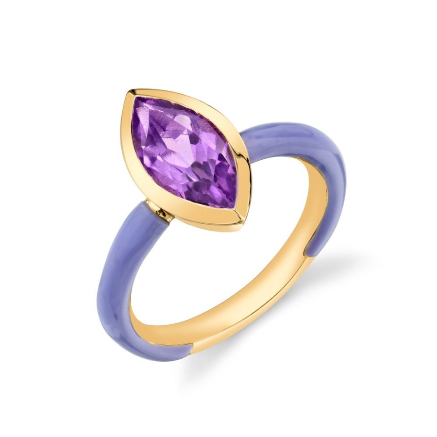 Fine Sarah Hendler Enamel | Marquise Cut Gemstone Enamel Ring