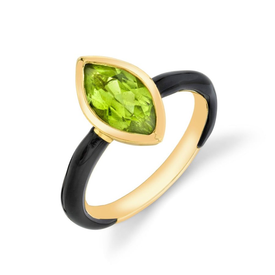 Fine Sarah Hendler Enamel | Marquise Cut Gemstone Enamel Ring