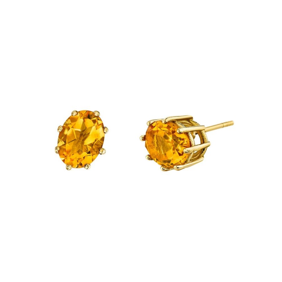 Fine Sarah Hendler Signature | 8 Prong Oval Gemstone Studs