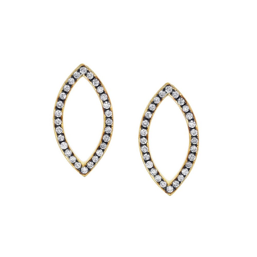 Bridal Sarah Hendler Statement | Pave Open Marquise Studs - Diamond