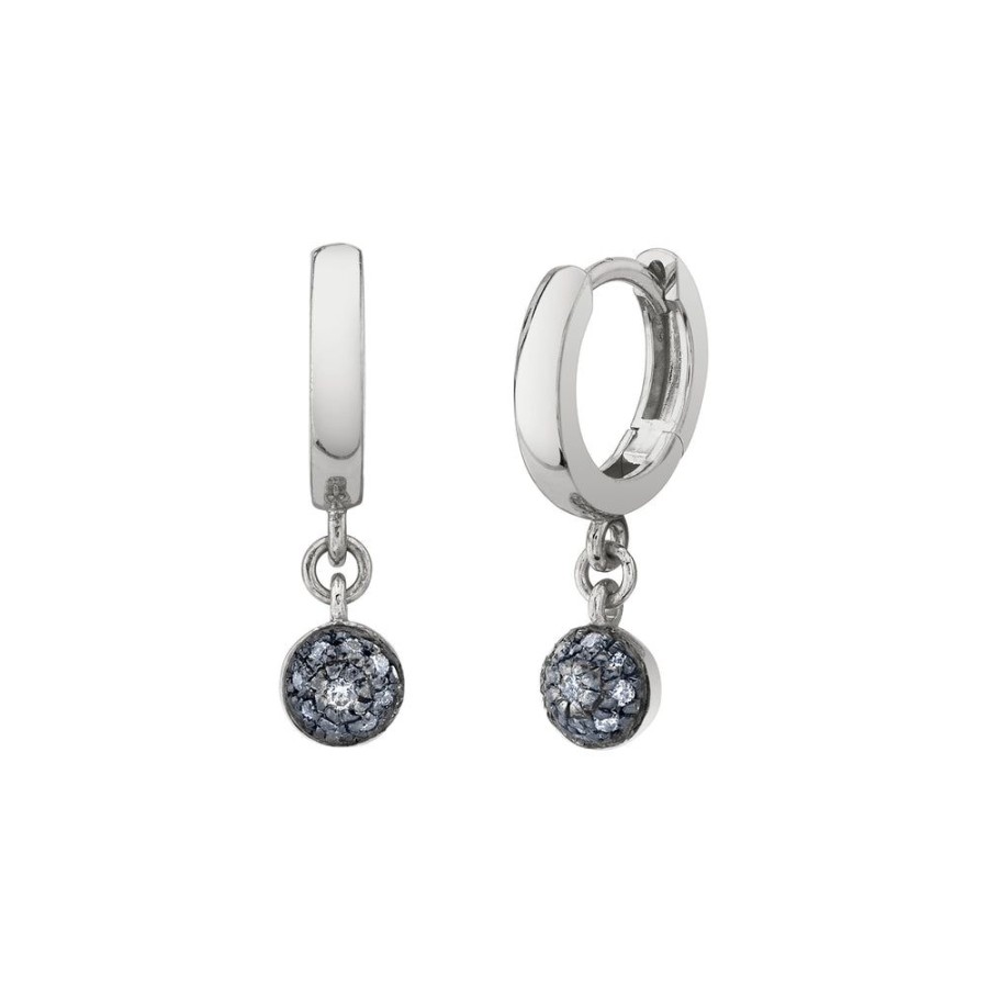 Fine Sarah Hendler Hoops | Large Pave Ball Huggie Hoops - Diamond